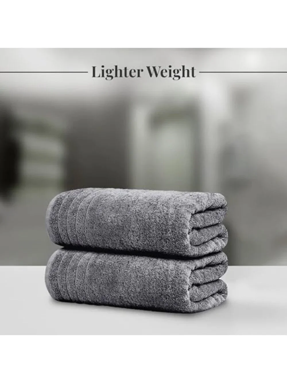 8-Piece Dark Grey Towel Set - 2 XL Bath Towels, 2 Hand Towels, 4 Washcloths